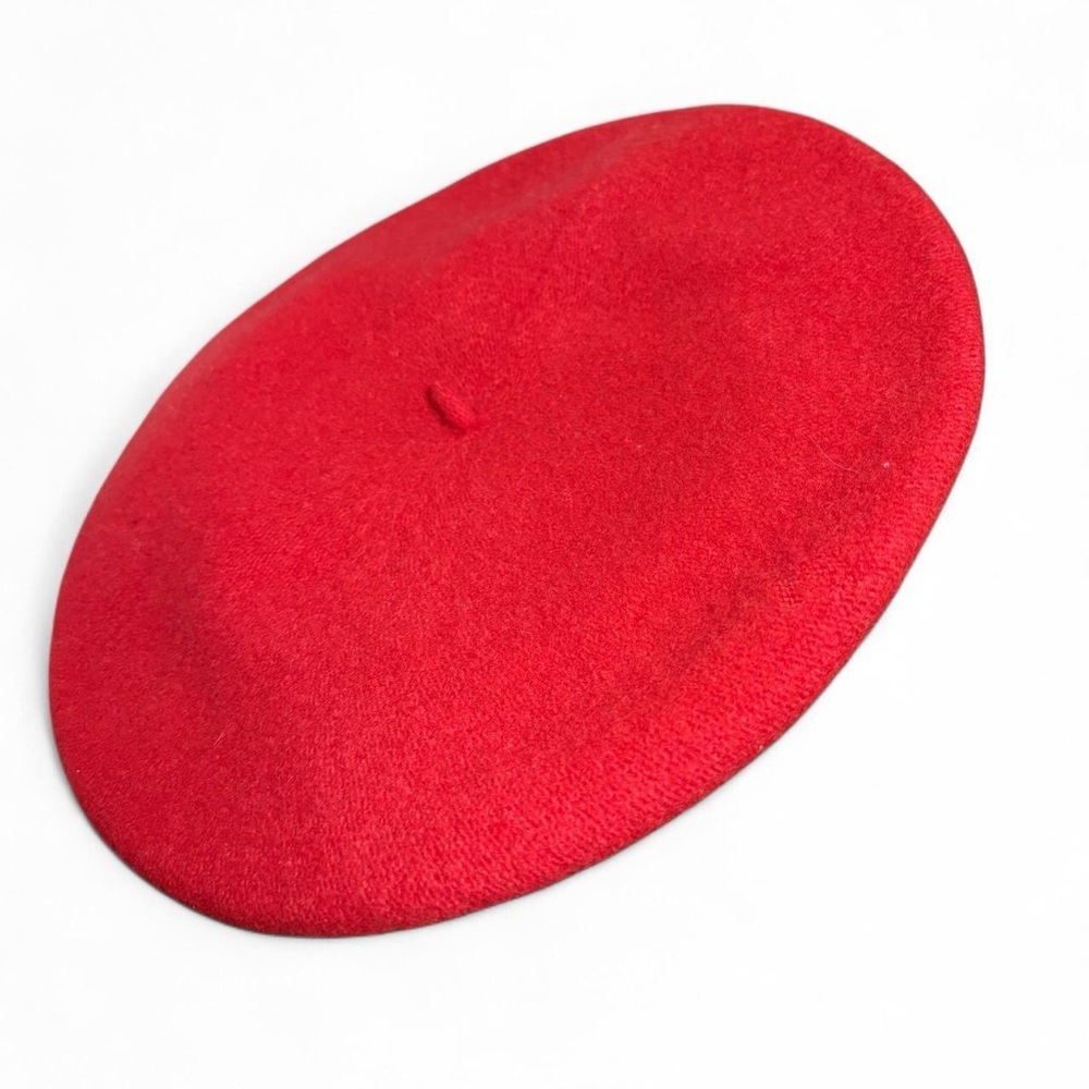 Basque Beret Cherry Red Twee 100% Wool Beret